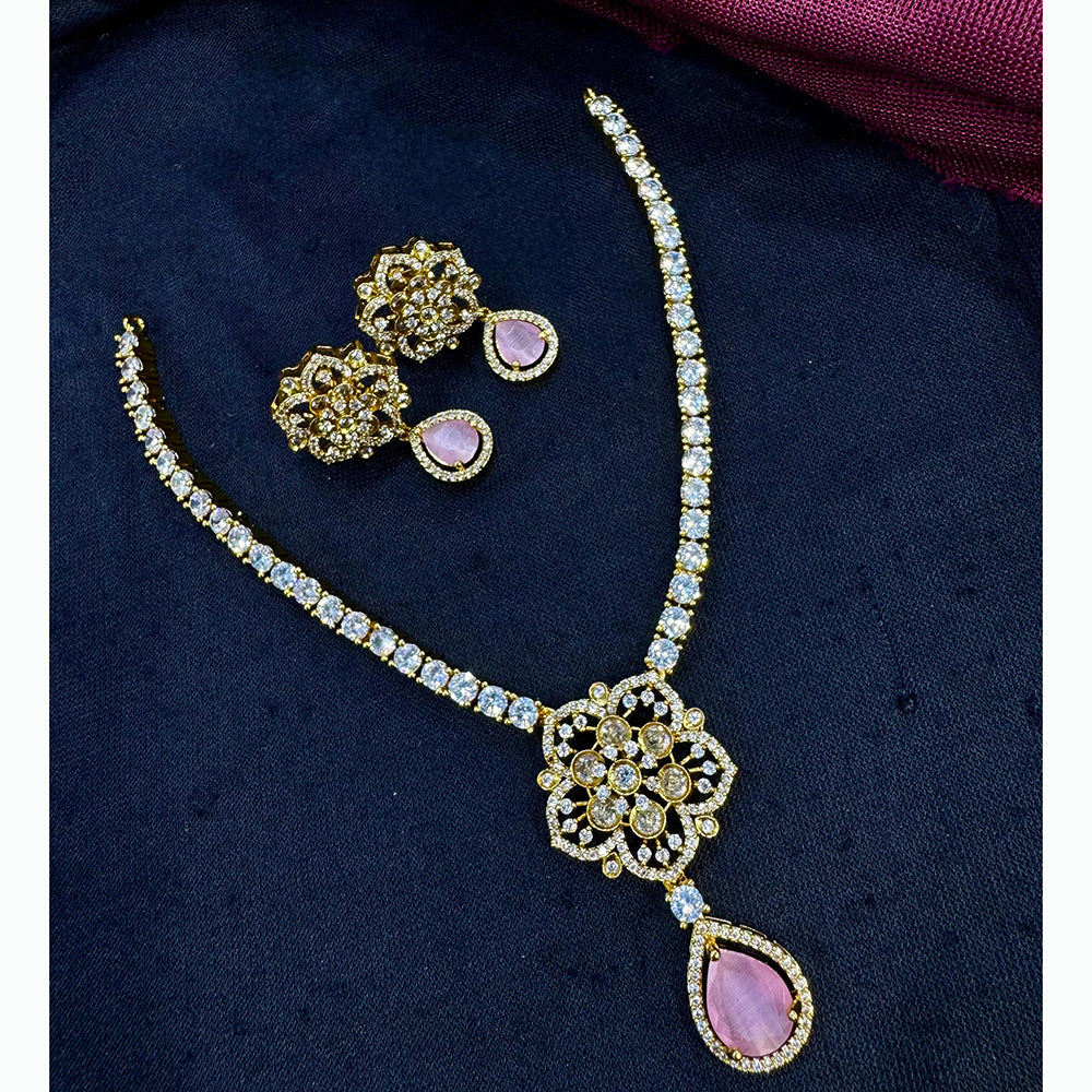 Tanish Art Jewellery Glamorous AD And Austrain Stone Necklace Set