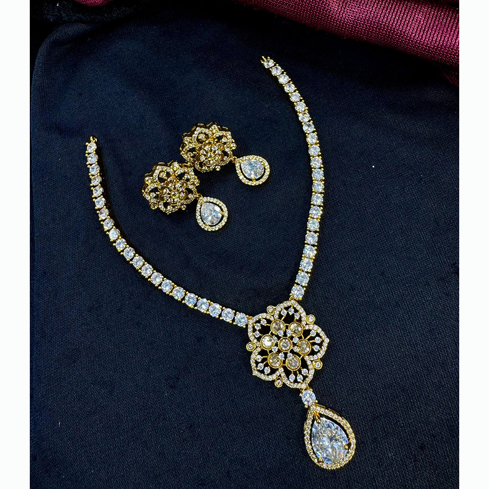 Tanish Art Jewellery Glamorous AD And Austrain Stone Necklace Set