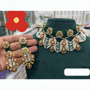 Tanish Art Jewellery Regal Beauty Pota Stone And Pearl Necklace Set