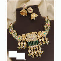 Tanish Art Jewellery Regal Beauty Pota Stone And Pearl Necklace Set