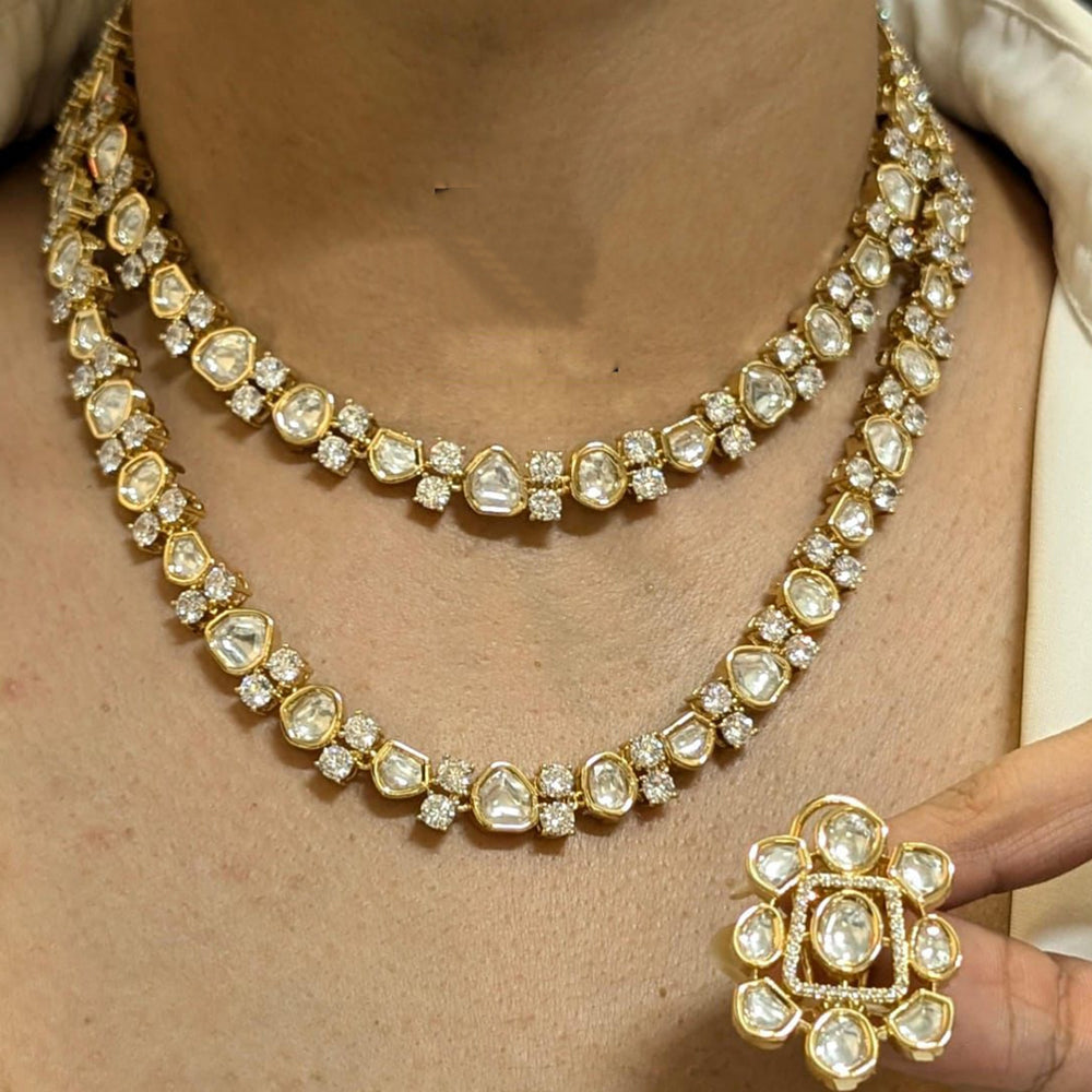 Tanish Art Jewellery Timeless Polki Kundan Stone Necklace Set