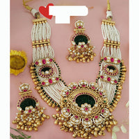Tanish Art Jewellery Regal Beauty Pota Stone And Pearl Necklace Set
