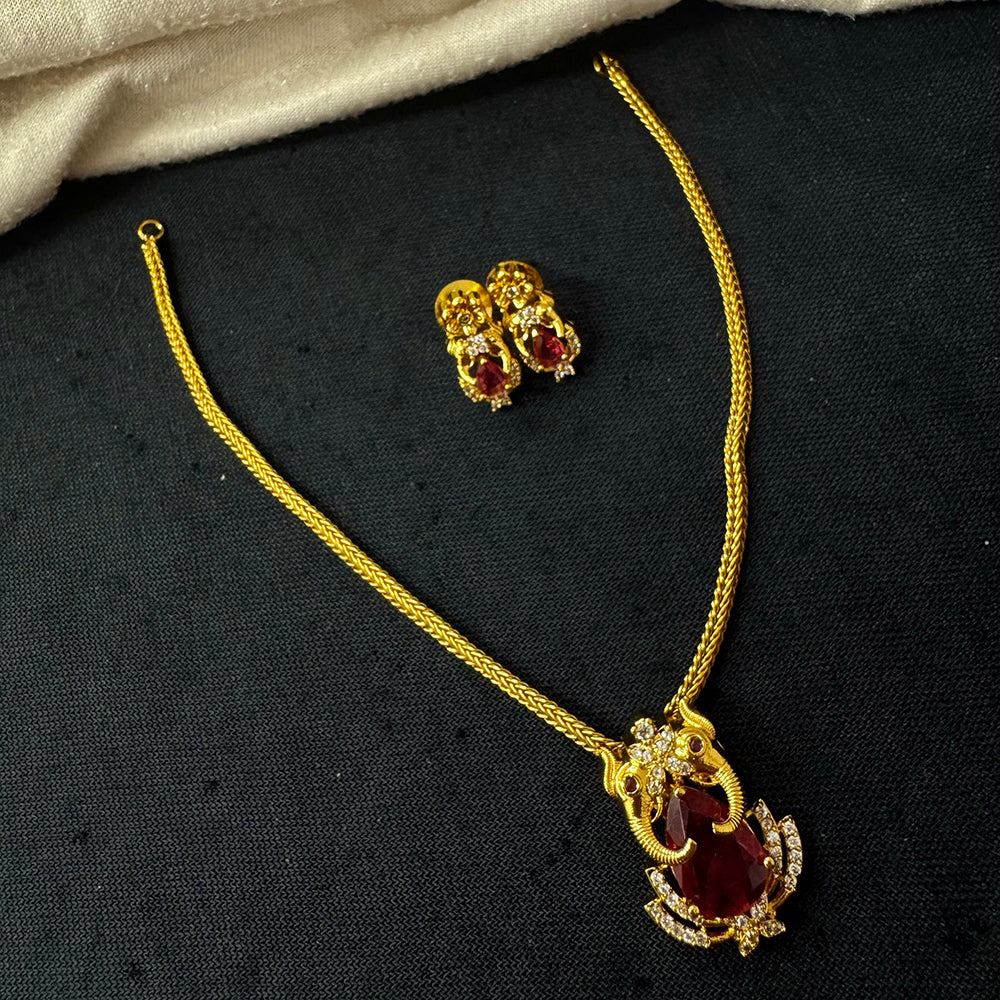 Tanish Art Jewellery Luxury Ethnic Pota And Austrain Stone Necklace Set