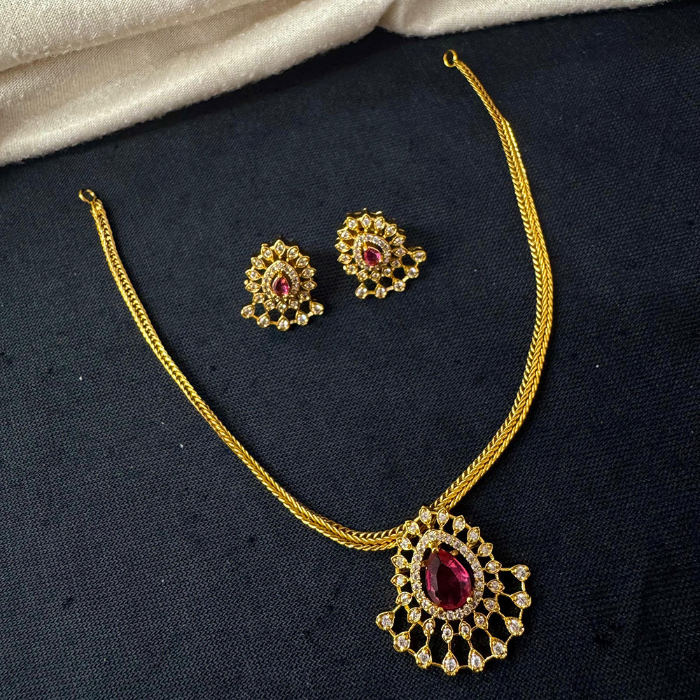 Tanish Art Jewellery Luxury Ethnic Pota And Austrain Stone Necklace Set