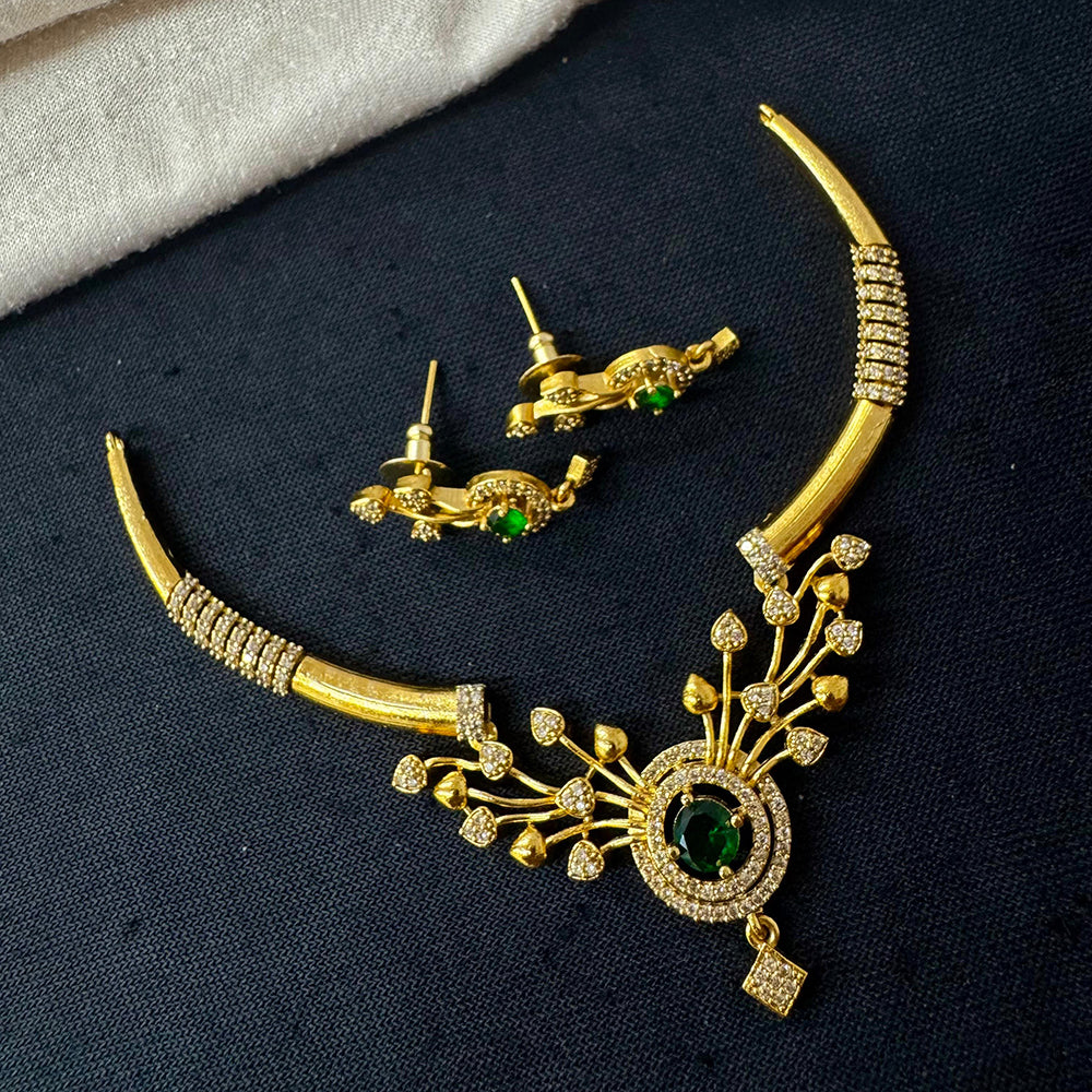 Tanish Art Jewellery Luxury Ethnic Pota And Austrain Stone Necklace Set