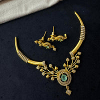 Tanish Art Jewellery Luxury Ethnic Pota And Austrain Stone Necklace Set