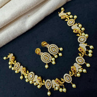 Tanish Art Jewellery Ethnic Charm Pota And Austrain Stone Pearl Necklace Set