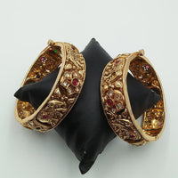 Tanish Art Jewellery Classic Pota And Kundan Stone Openable Bangles Set