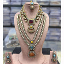 Tanish Art Jewellery Royal Look Kundan Stone Double Necklace Set