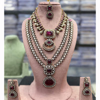 Tanish Art Jewellery Royal Look Kundan Stone Double Necklace Set