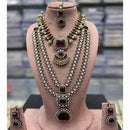 Tanish Art Jewellery Royal Look Kundan Stone Double Necklace Set