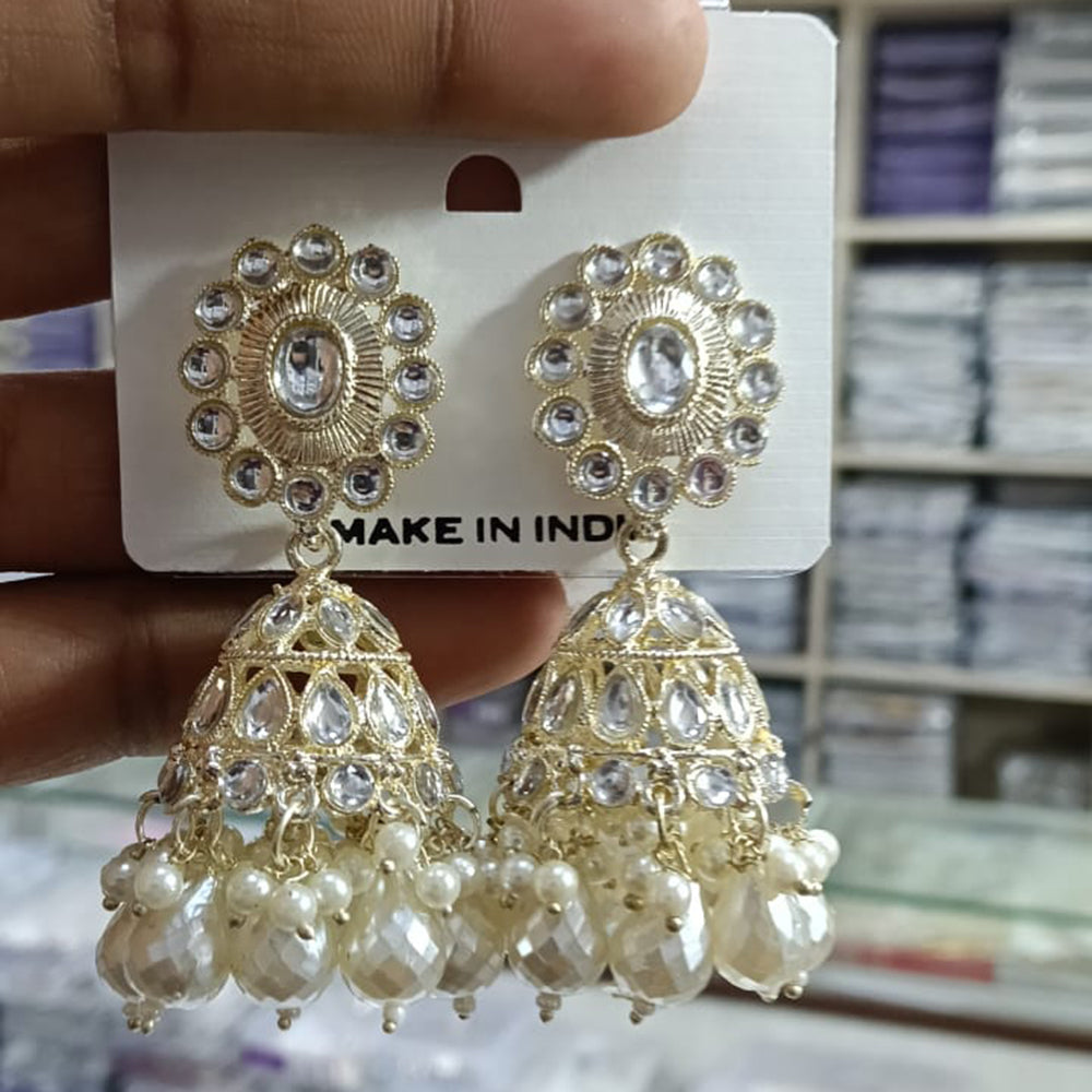 Tanish Art Jewellery Kundan And Pearl Jhumki Earrings