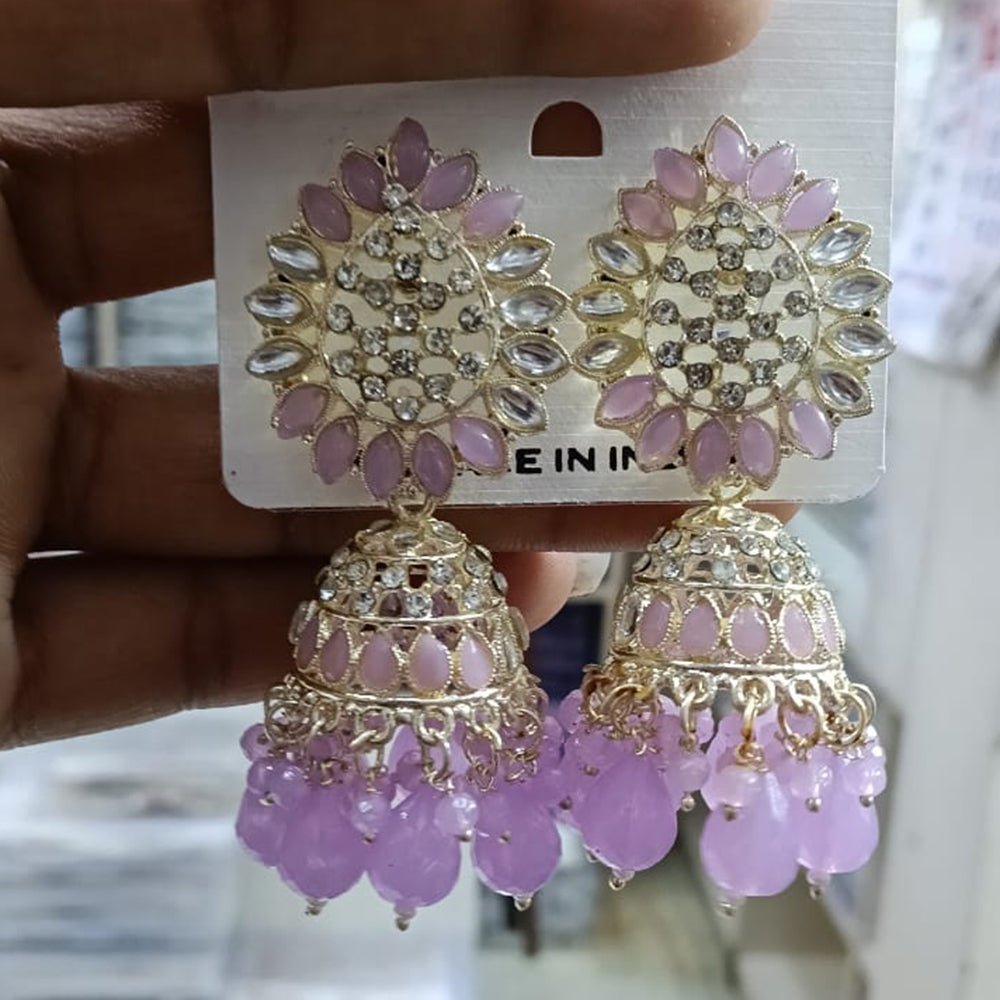 Tanish Art Jewellery Kundan And Beads Jhumki Earrings