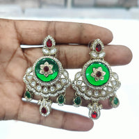 Tanish Art Jewellery Radiant Pota Stone And Austrian Stone Dangle Earrings