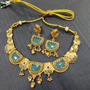 Tanish Art Jewellery Pota Stone And Pearl Elegant Necklace Set