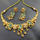 Tanish Art Jewellery Pota Stone And Pearl Elegant Necklace Set