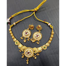 Tanish Art Jewellery Pota Stone And Pearl Elegant Necklace Set