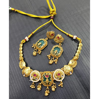 Tanish Art Jewellery Pota Stone And Pearl Elegant Necklace Set