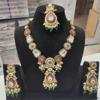Tanish Art Jewellery Royal Kundan Stone Pearl And Beads Necklace Set