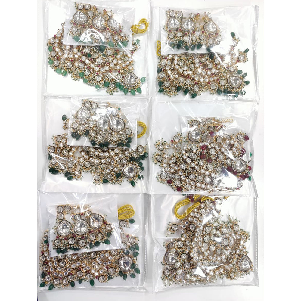 Tanish Art Jewellery Royal Kundan Stone Pearl And Beads Necklace Set