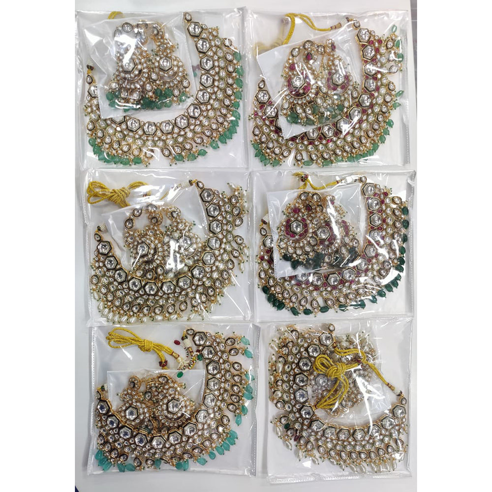 Tanish Art Jewellery Royal Kundan Stone Pearl And Beads Necklace Set