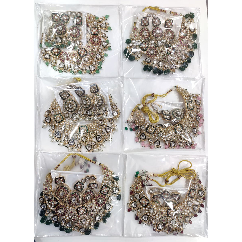 Tanish Art Jewellery Royal Kundan Stone Pearl And Beads Necklace Set