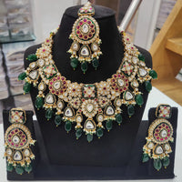 Tanish Art Jewellery Royal Kundan Stone Pearl And Beads Necklace Set