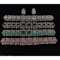 Tanish Art Jewellery American Diamond Sparkling Choker Necklace Set