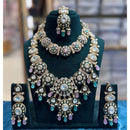 Tanish Art Jewellery Designer Kundan Stone Pearl And Beads Double Necklace Set