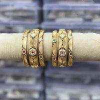 Tanish Art Jewellery Pota Stone And Meenakari Designer Bangles Set