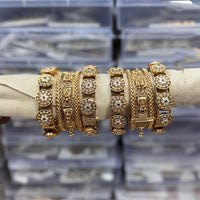 Tanish Art Jewellery Pota Stone Royal Openable Bangles Set