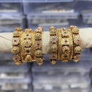 Tanish Art Jewellery Pota Stone And Meenakari Designer Openable Bangles Set