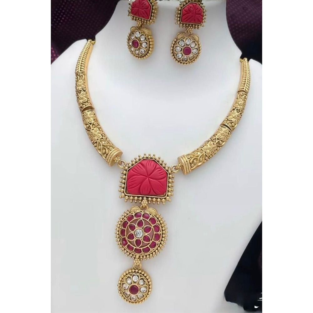 Tanish Art Jewellery Pota Stone Elegant Necklace Set