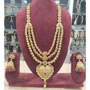 Tanish Art Jewellery Royal Pota Stone And Pearl Long Necklace Set