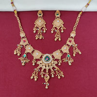Tanish Art Jewellery Royal Pota Stone And Pearl Necklace Set