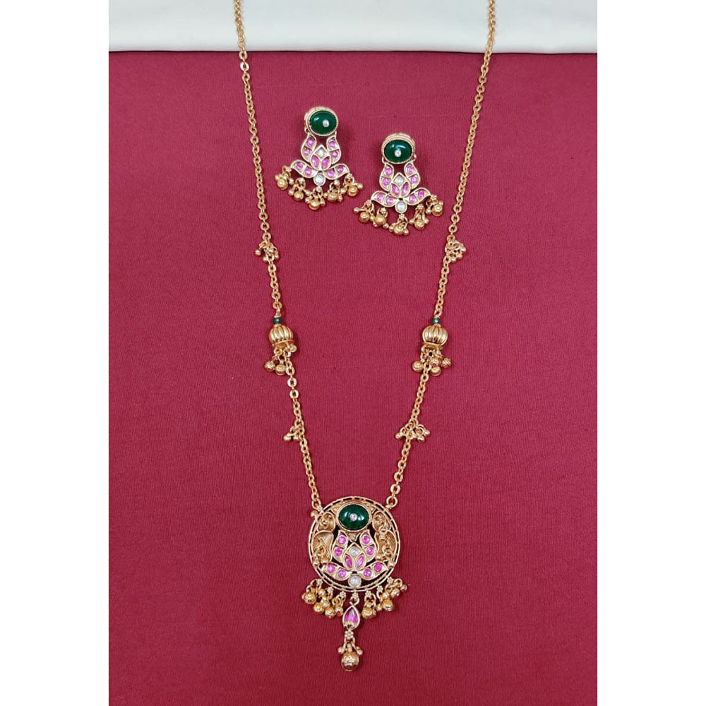 Tanish Art Jewellery Royal Pota Stone And Pearl Necklace Set