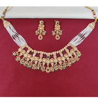 Tanish Art Jewellery Royal Pota Stone And Pearl Necklace Set