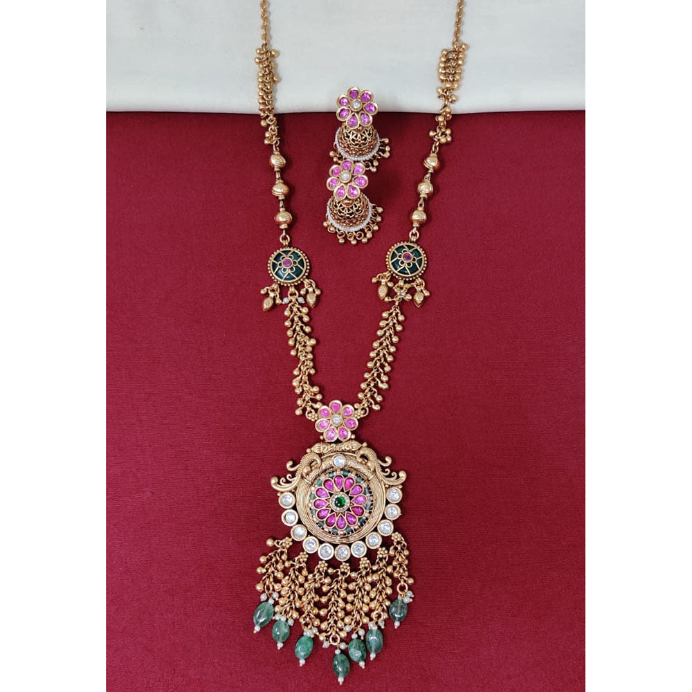 Tanish Art Jewellery Royal Pota Stone And Pearl Necklace Set