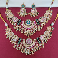 Tanish Art Jewellery Royal Pota Stone And Pearl Necklace Set