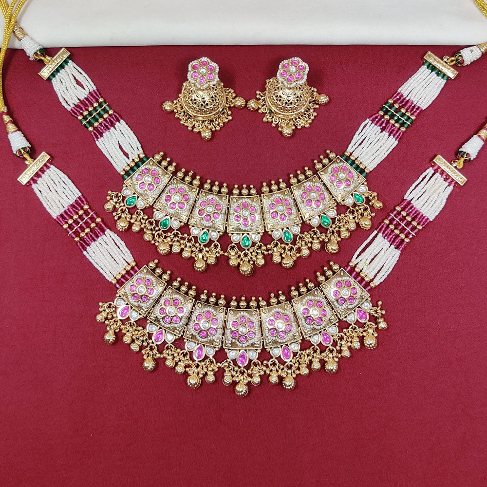 Tanish Art Jewellery Royal Pota Stone And Pearl Necklace Set