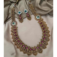 Tanish Art Jewellery South Indian Temple Pota Stone Necklace Set