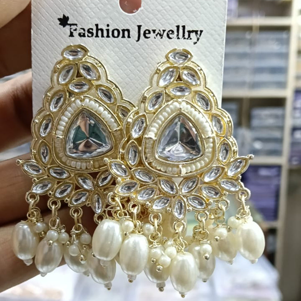 Tanish Art Jewellery Premium Kundan Stone Beads Festive Dangler Earrings