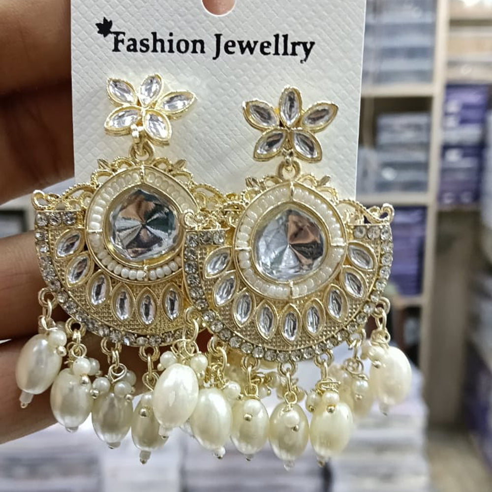 Tanish Art Jewellery Premium Kundan Stone Beads Festive Dangler Earrings