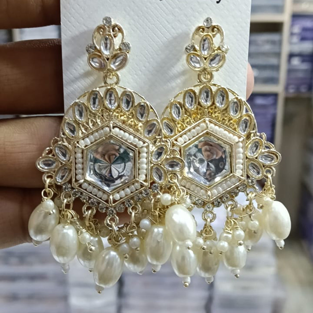 Tanish Art Jewellery Premium Kundan Stone Beads Festive Dangler Earrings