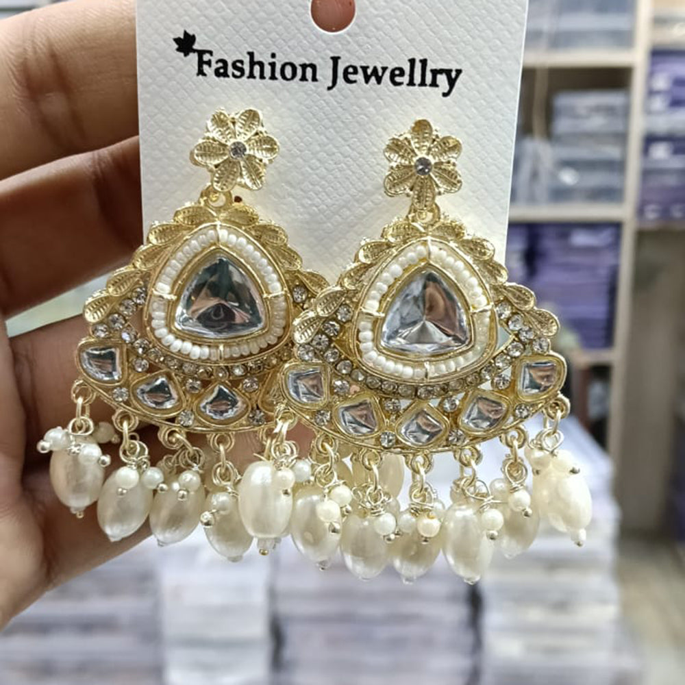 Tanish Art Jewellery Premium Kundan Stone Beads Festive Dangler Earrings