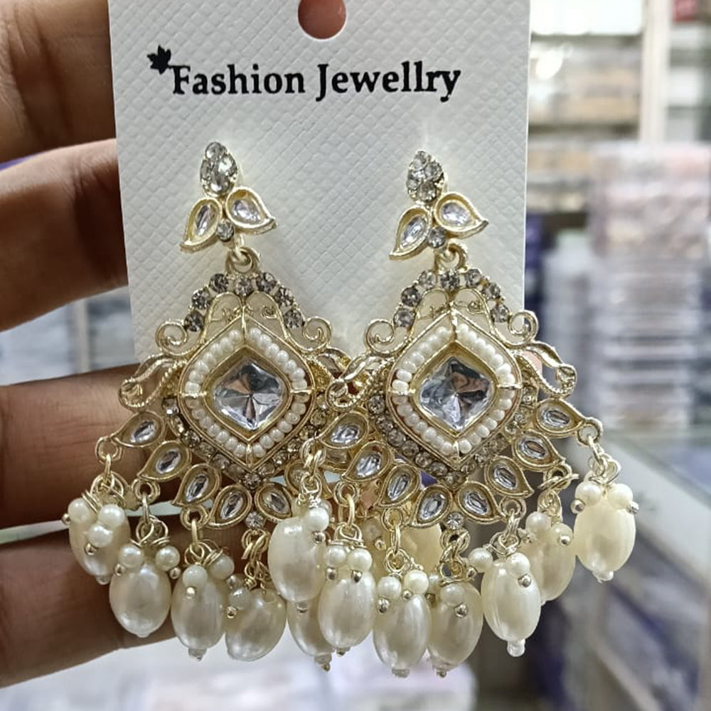 Tanish Art Jewellery Premium Kundan Stone Beads Festive Dangler Earrings