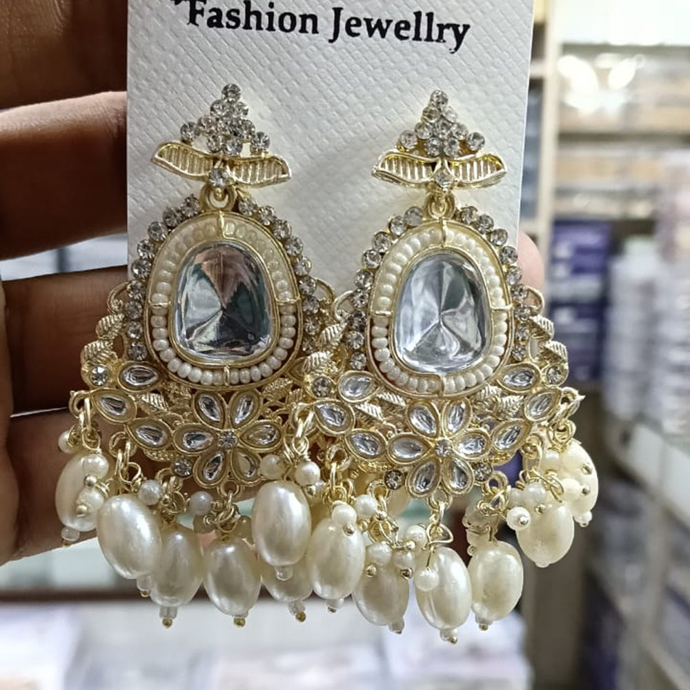 Tanish Art Jewellery Premium Kundan Stone Beads Festive Dangler Earrings