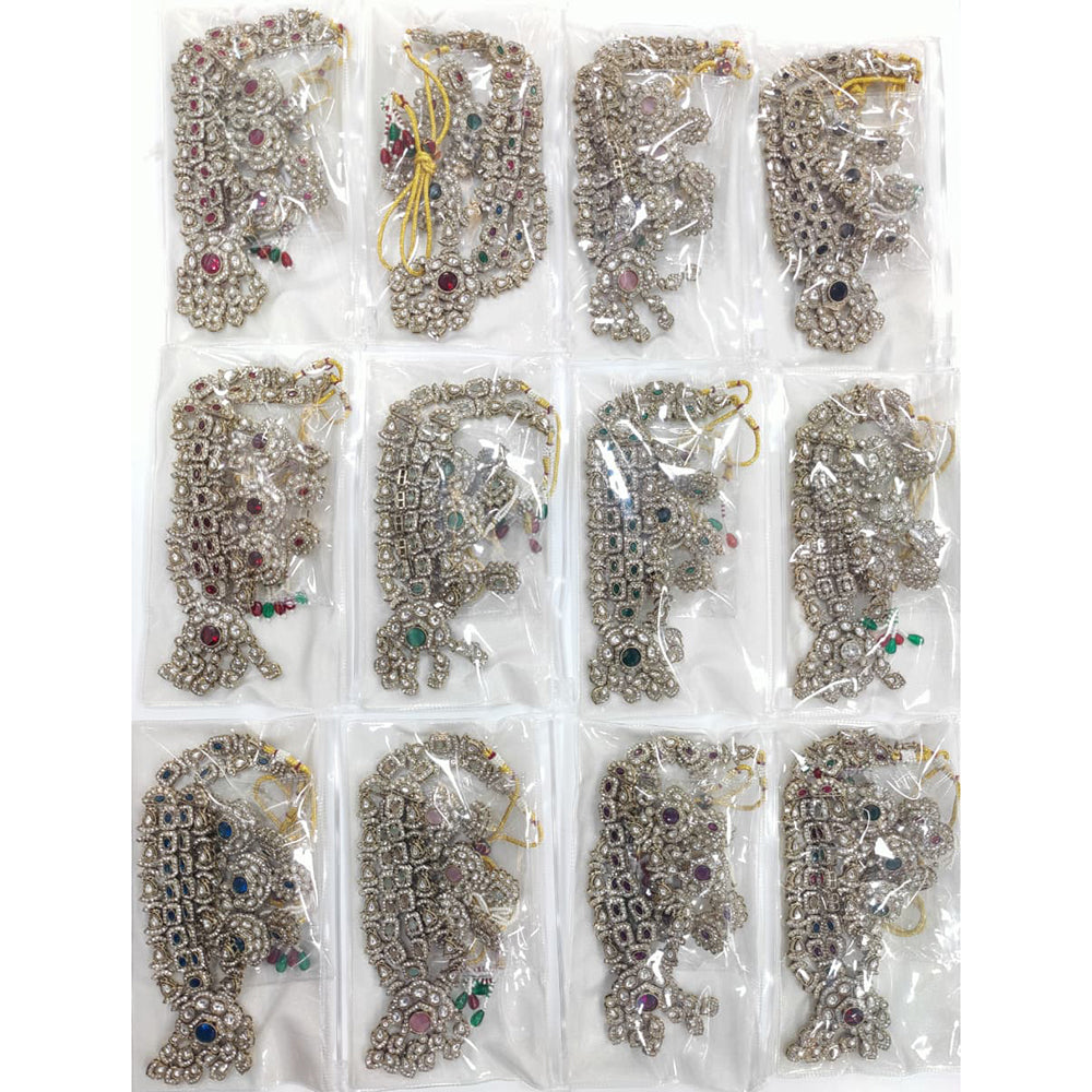 Tanish Art Jewellery Shimmering Crystal And Pearl Necklace Set