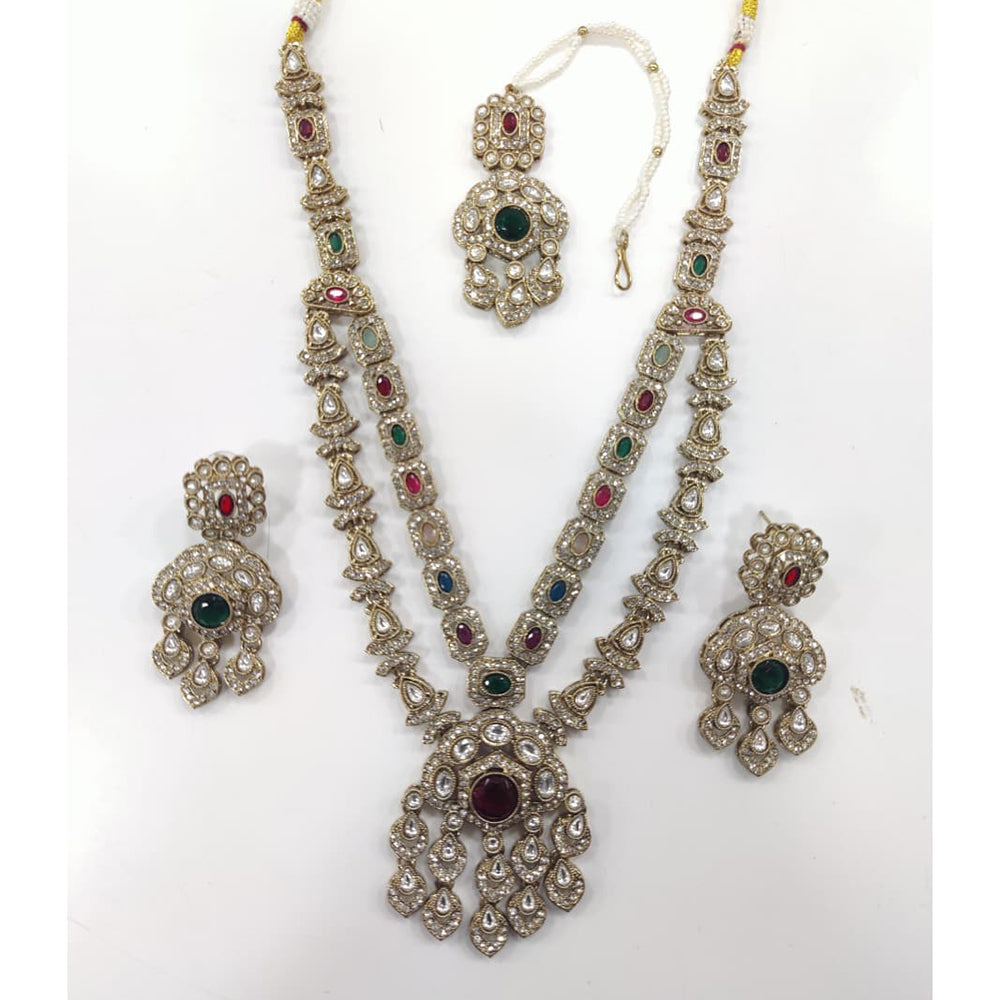 Tanish Art Jewellery Shimmering Crystal And Pearl Necklace Set