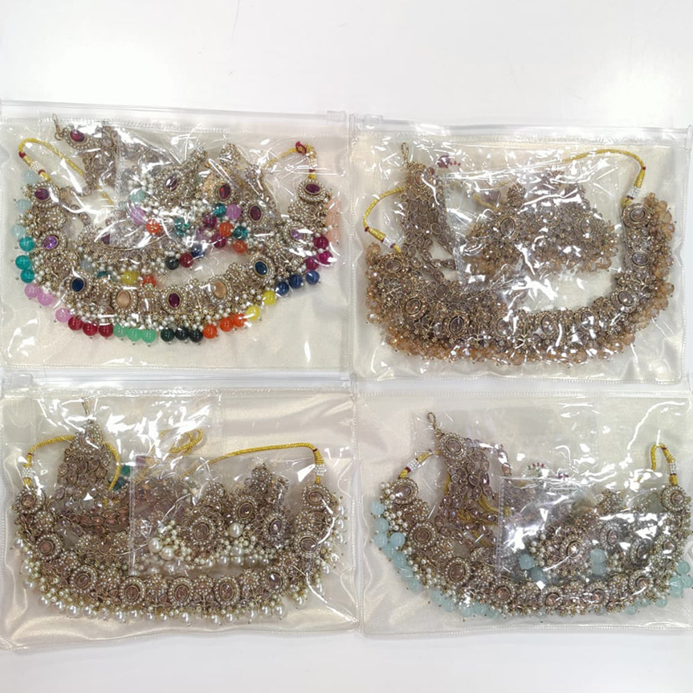 Tanish Art Jewellery Shimmering Crystal And Pearl Necklace Set